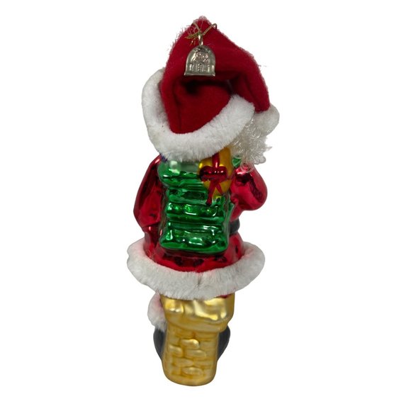 THOMAS PACCONI CLASSICS Ornament Blown Glass Santa with Sack of Goodies 8” x 4” - Picture 4 of 6